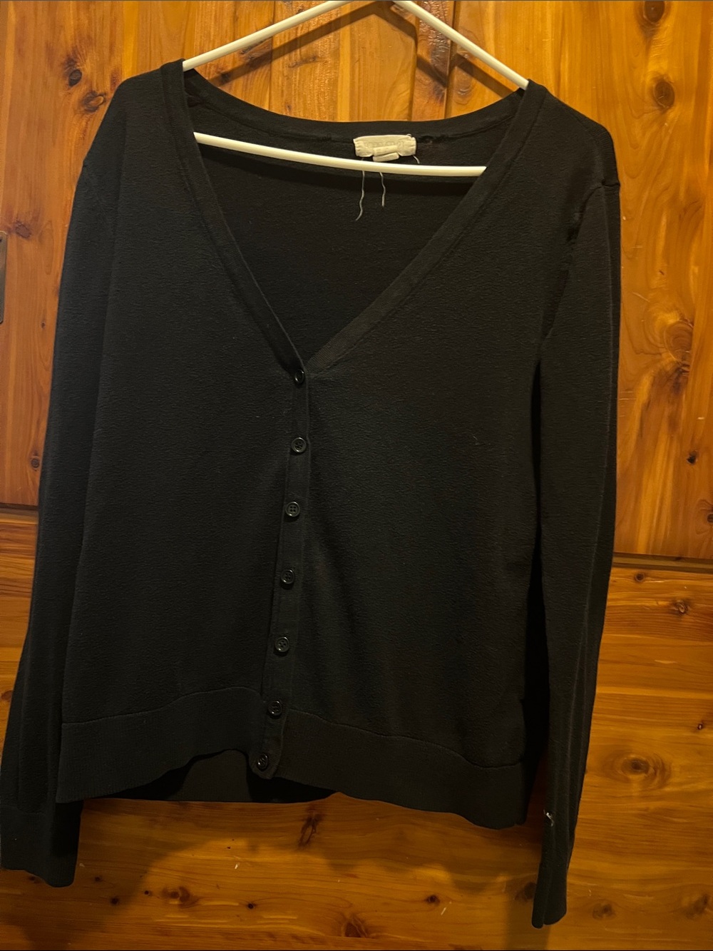 Forever 21 Black V-Neck Button Front Cardigan